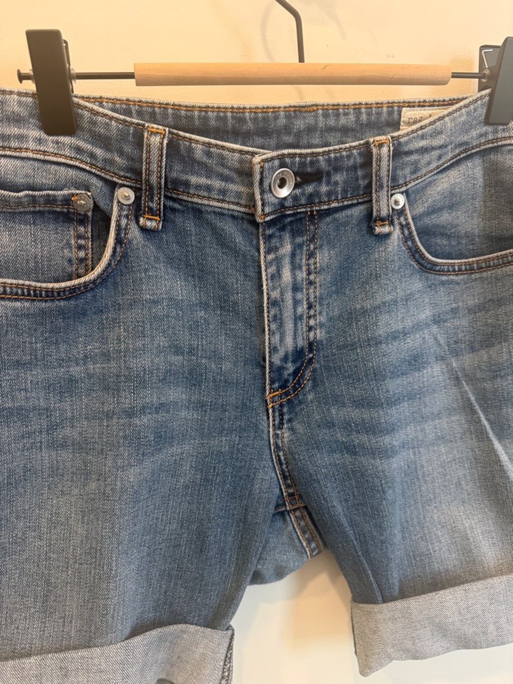 RAG AND BONE -Classic Rolled Cuff Denim Shorts - Picture 16 of 16